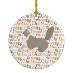 Asian Semi Longhaired Cat Christmas Ceramic Ornament