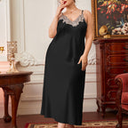 Plus Size Contrast Lace Cami Sleepwear Dress