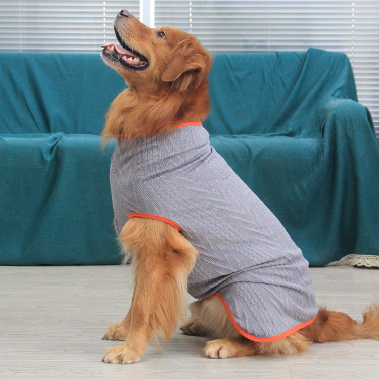Vintage High Collar Dog Sweater for Winter
