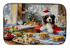 Bearded Collie Christmas Cookies Dish Drying Mat