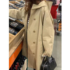 Mid-length Hooded Trench Coat for Women