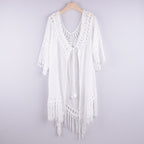 Fringed Strappy Bikini with Cardigan Beach Blouse