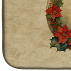 Basenji Christmas Flowers Dish Drying Mat