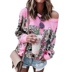 Women's Printed Long Sleeve Sweatshirt Jacket | Streetwear