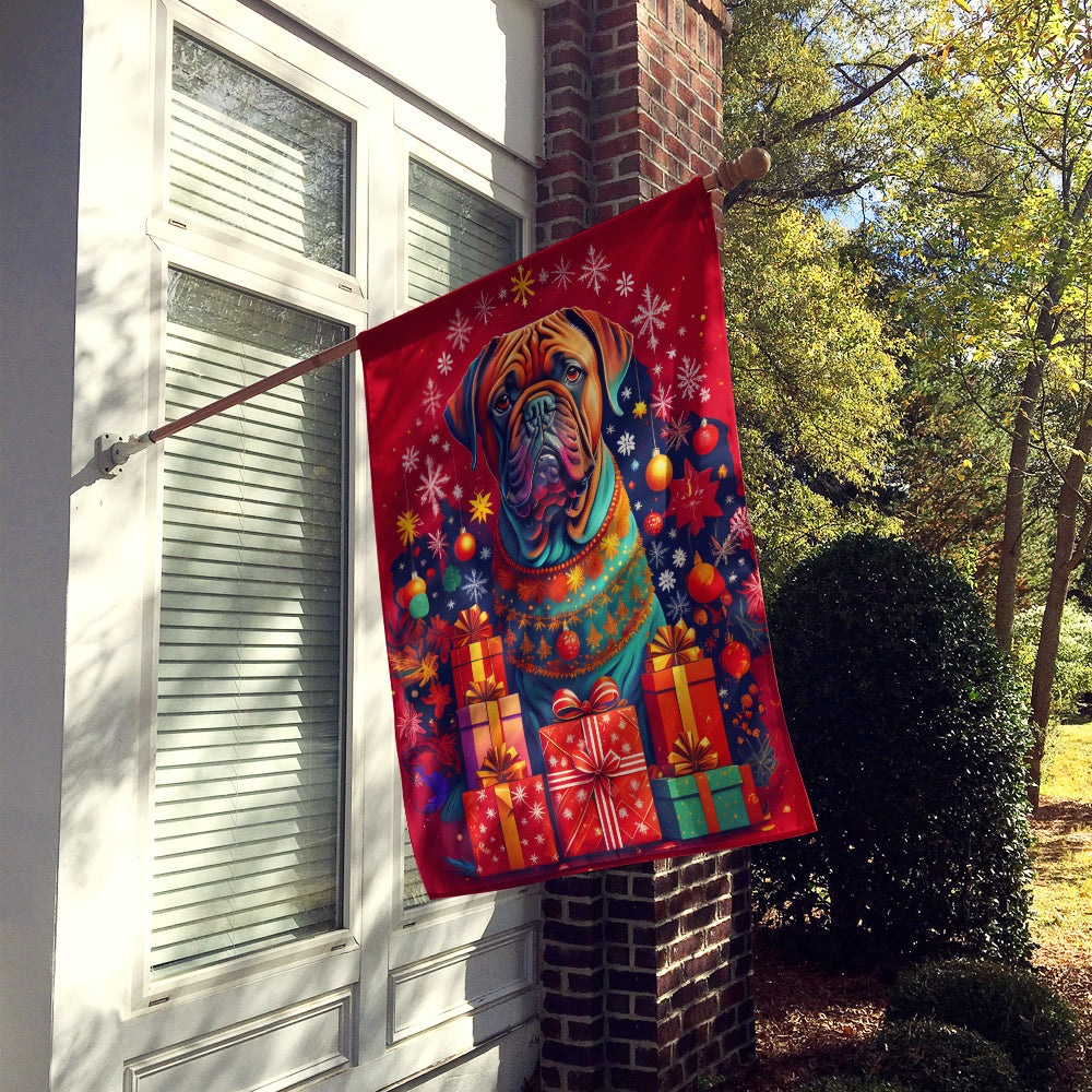 Dogue de Bordeaux Holiday Christmas House Flag