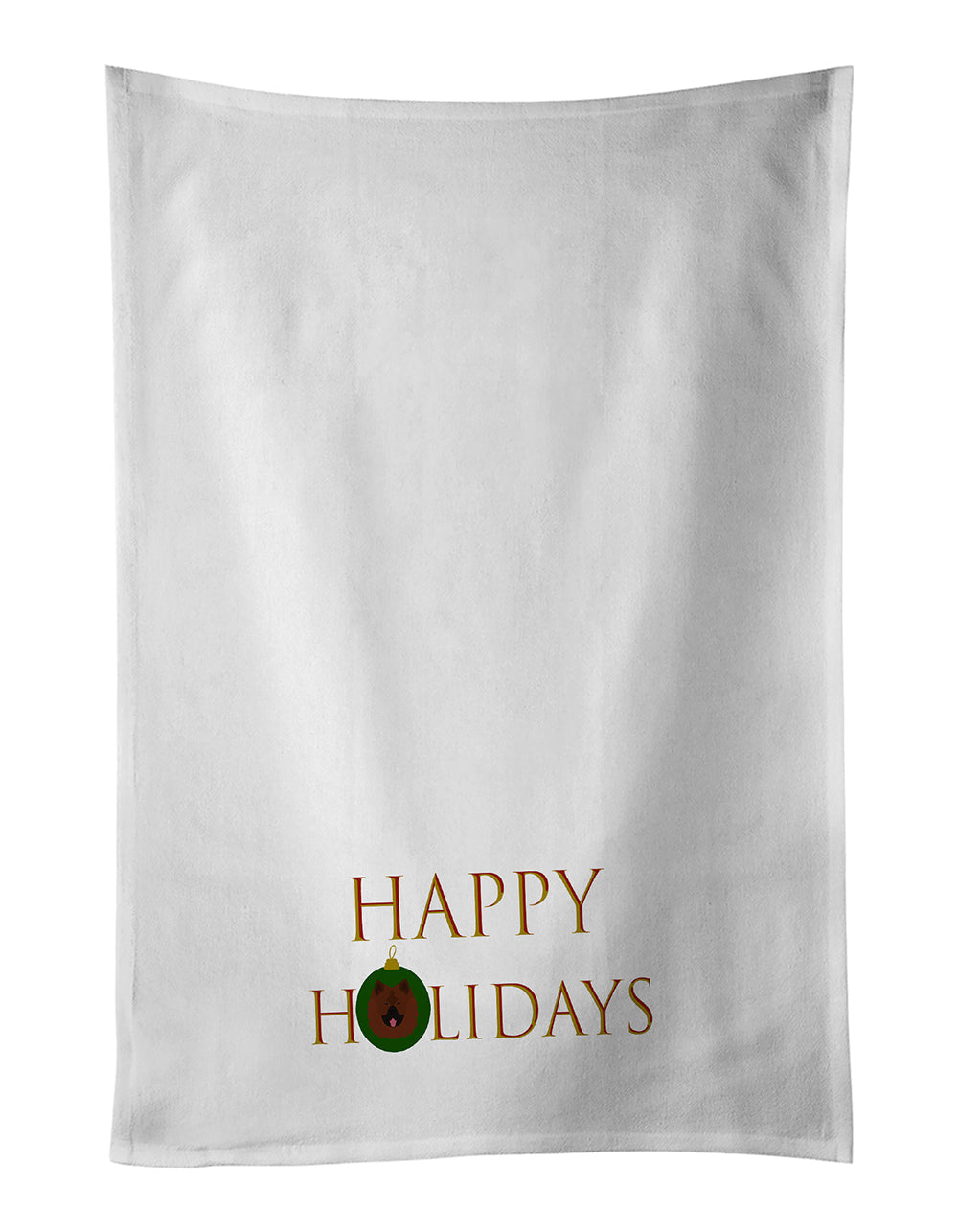 Eurasier - Dog Face Happy Holidays Christmas Kitchen Towel Set of 2