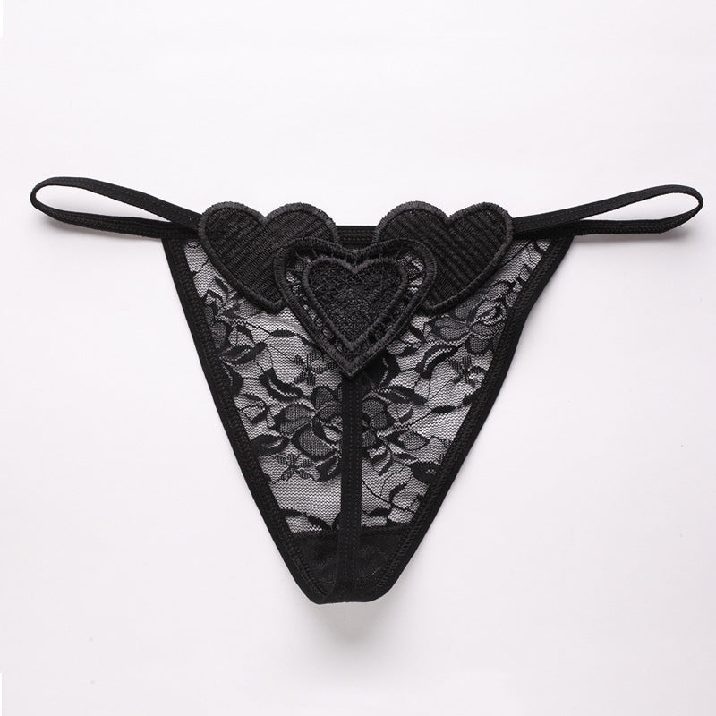 Luxury Korean Style Women's Sheer Heart Shaped Panties