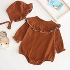 2020 Spring Korean Baby Ruffle Collar Bodysuit