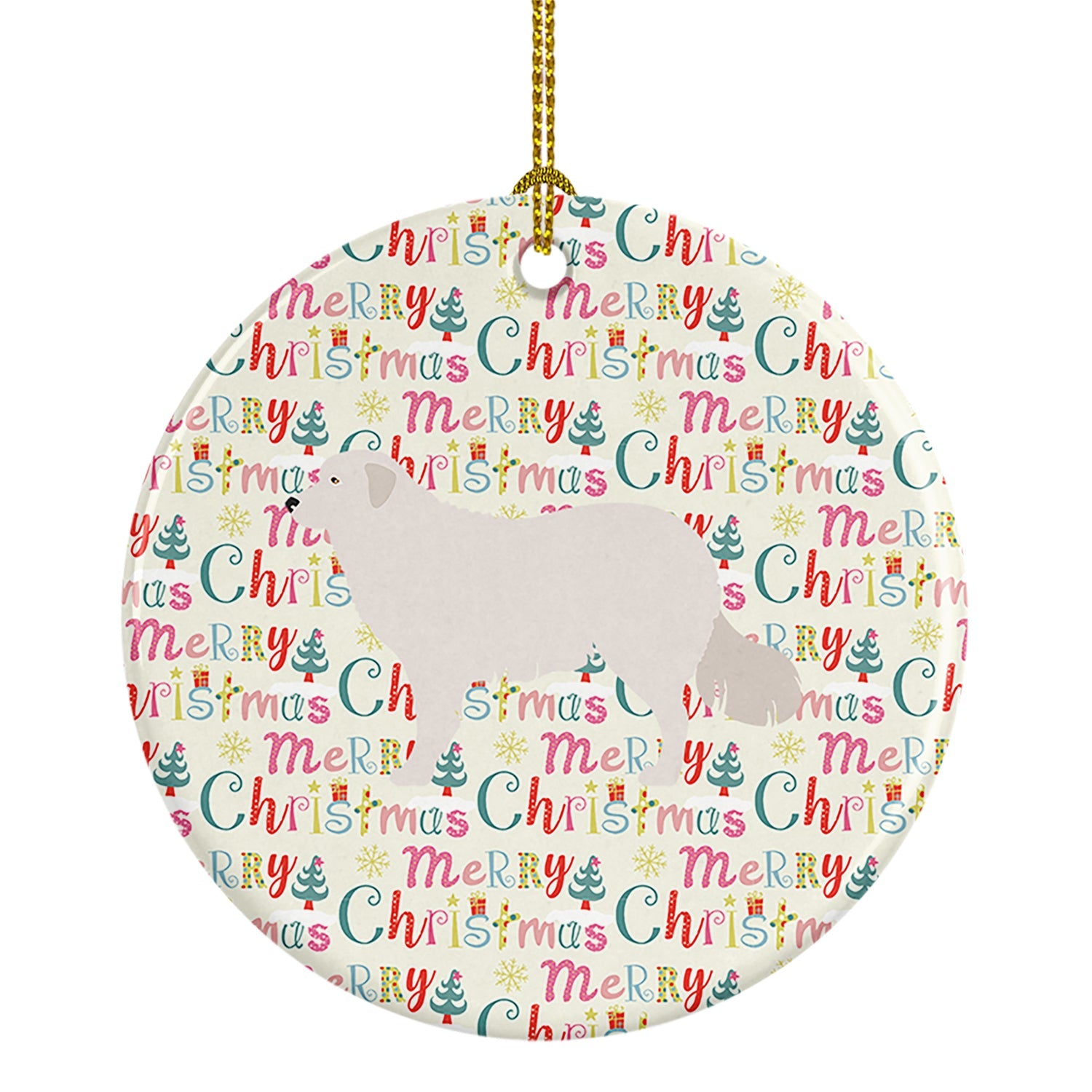 Kuvasz Merry Christmas Ceramic Ornament