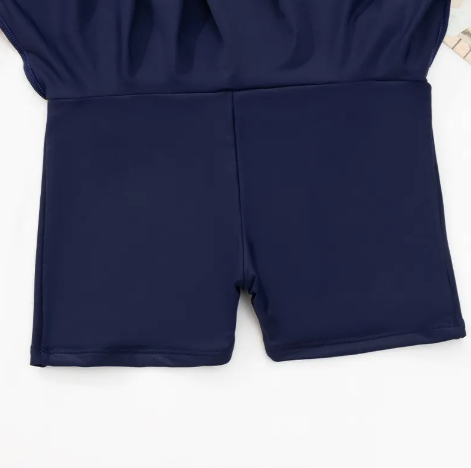 High-Waist Pleated Swim Skirt Bottom