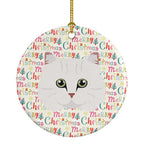 Chinchilla Persian Longhair Cat Christmas Ceramic Ornament