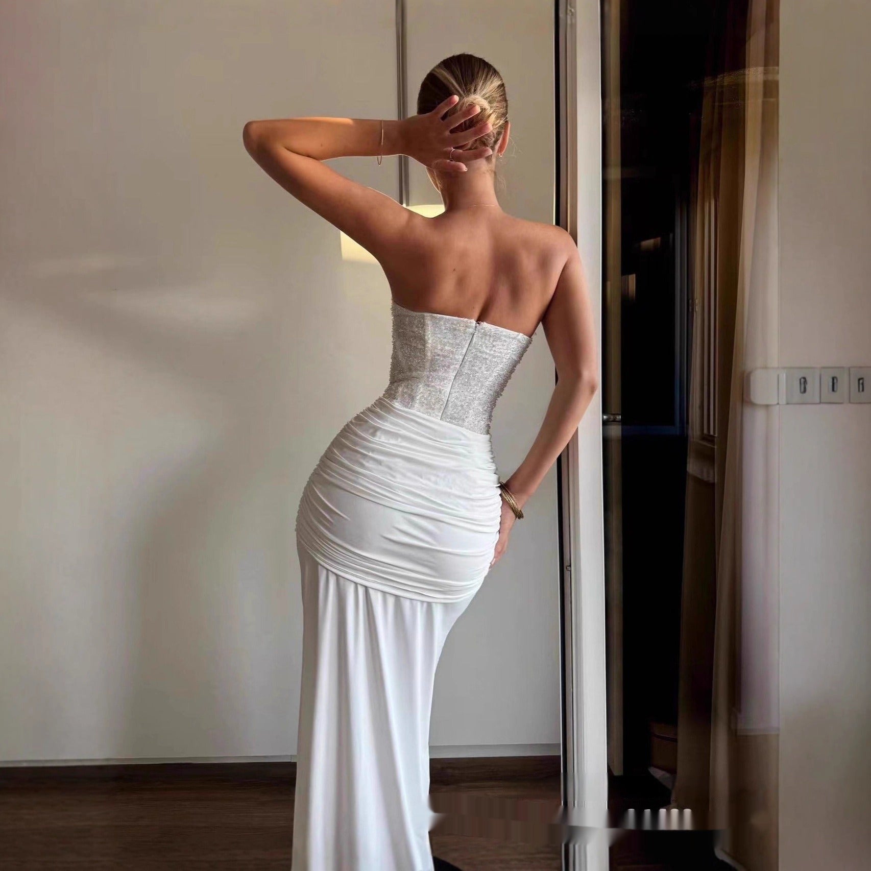 Sequin Tube Top Party Evening Dress