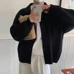 Men's Striped Lapel Cardigan Sweater for Autumn