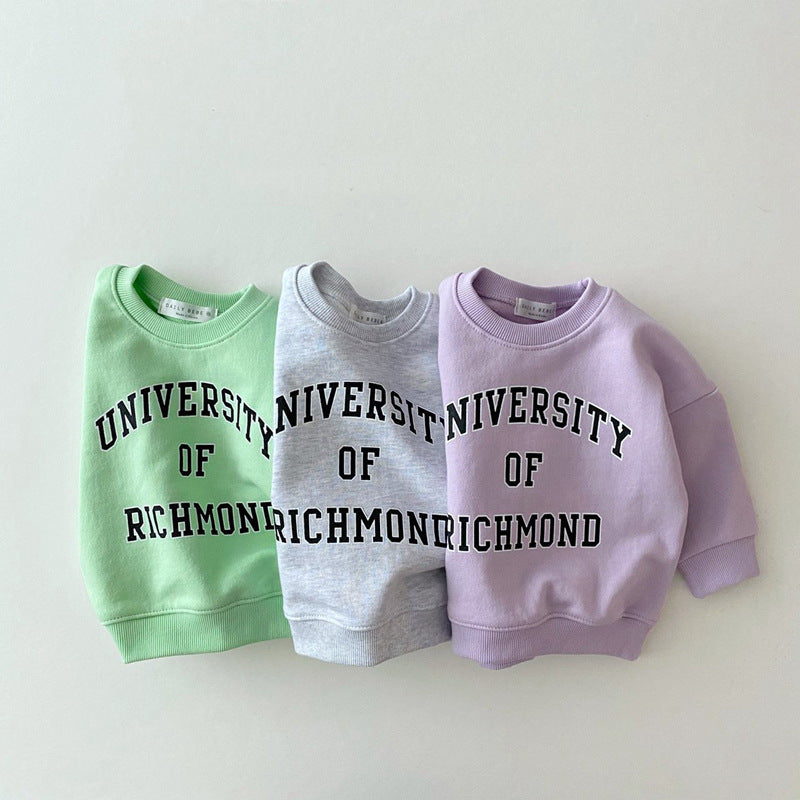 Bright Alphabet Round Neck Sweatshirt for Infants & Toddlers | Streetwear
