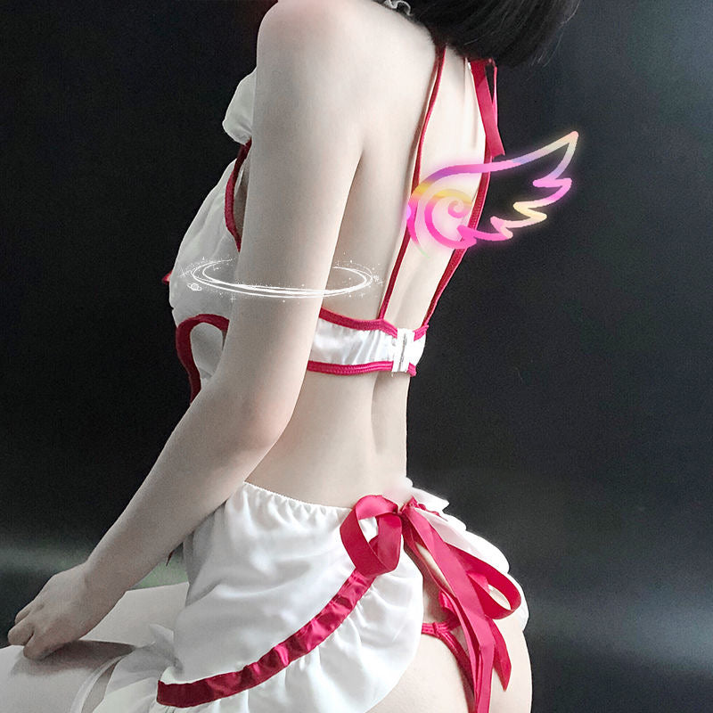 Sweet Bow Backless Maid Outfit with Lingerie Set