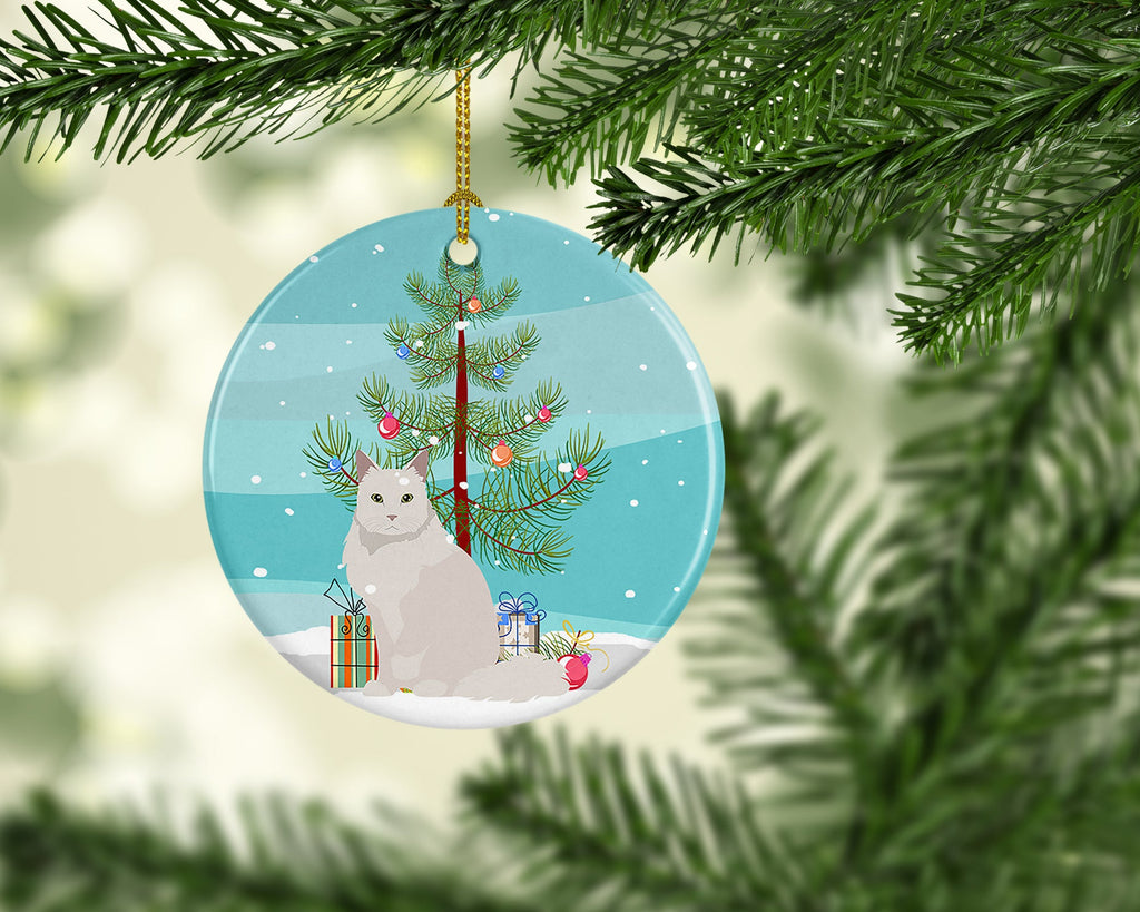 Chantilly Tiffany Cat Christmas Ceramic Ornament