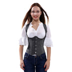 Gray Long-Line Shaping Bodysuit with Waist Control