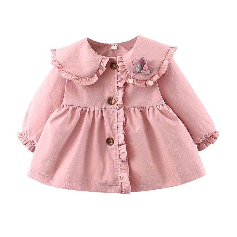 Wholesale Girls' Lace Windbreaker Coat for Spring