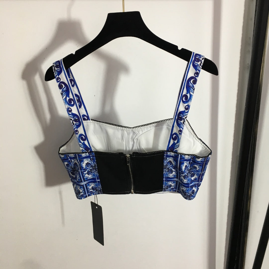 2023 New Floral Print Crop Top & High Waist Skirt