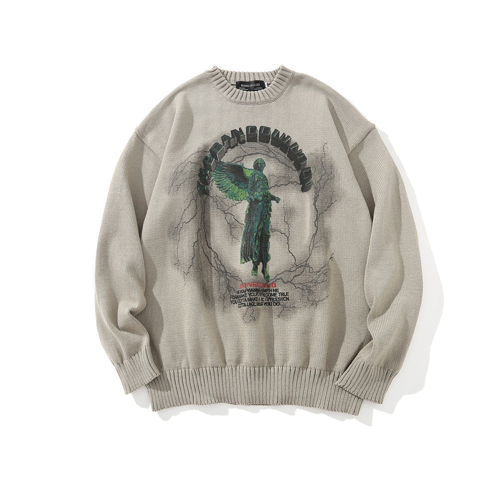 Men's Dark Statue Graphic Sweater