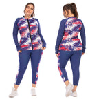 Plus Size Yoga Wear and Tie Dye Sports Bra Set