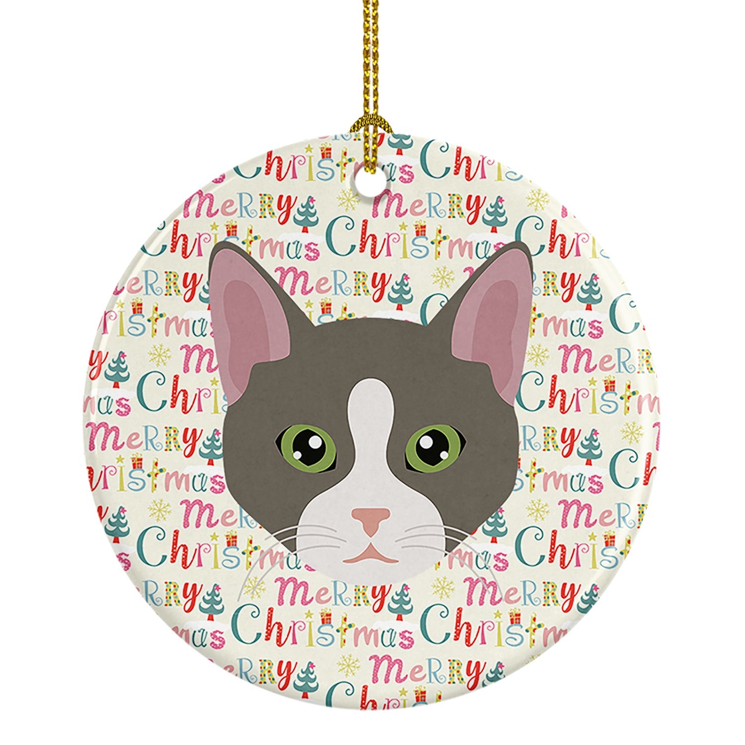 Brazilian Shorthair Cat Christmas Ceramic Ornament