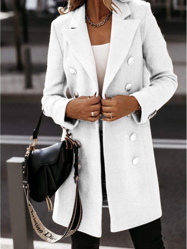 Explosive Double-Breasted Woolen Fashion Coat