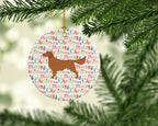 Golden Retriever Merry Christmas Ceramic Ornament