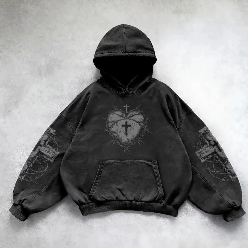 Vintage Skull Print Hoodie Sweater | Streetwear