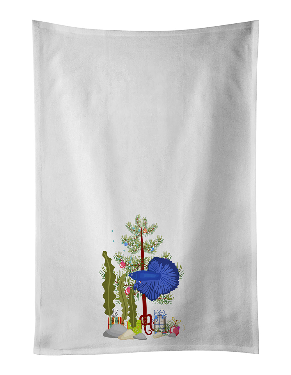 Super Delta Tail Betta Merry Christmas Kitchen Towel Set of 2