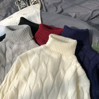 Men's Cozy Loose-Fit Knitted Turtleneck Pullover | Streetwear