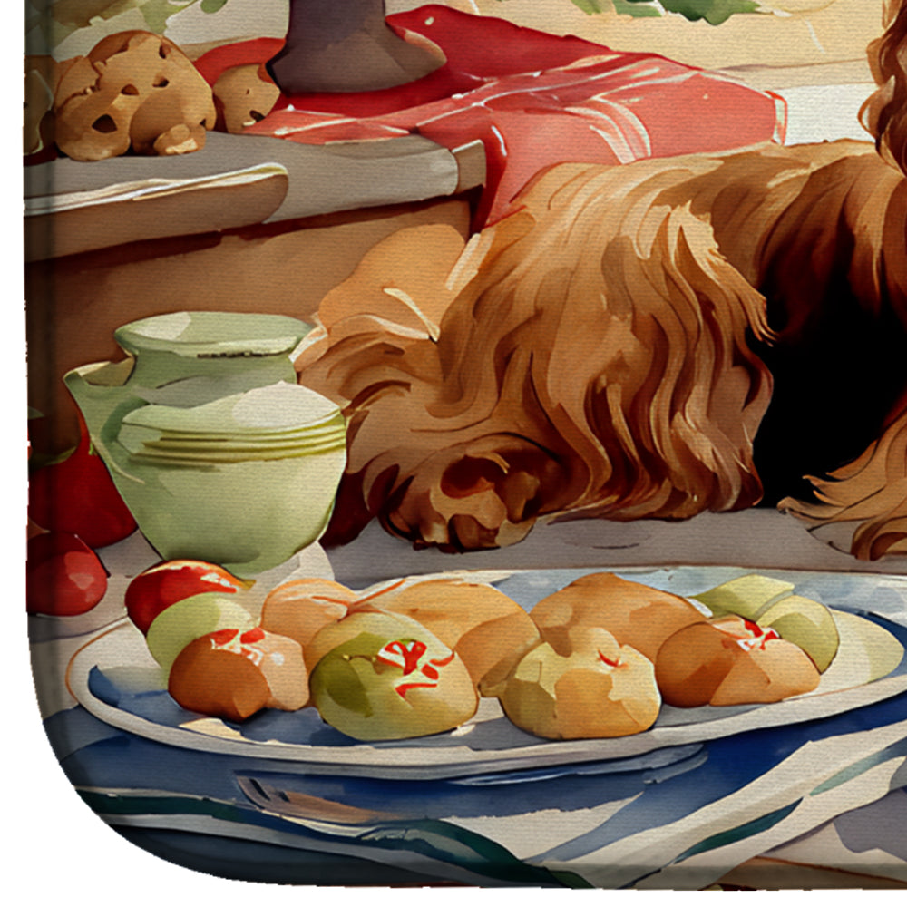 Cocker Spaniel Christmas Cookies Dish Drying Mat