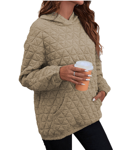Women's Solid Color Hooded Sweater for Autumn