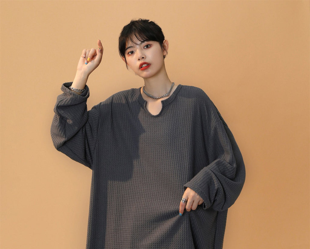 Waffle Sweater for Women - Thin Spring/Autumn Style