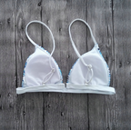 Women's Blue and White Porcelain Bikini Swimwear