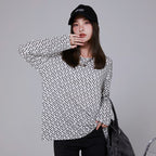 3D Geometric Pattern Oversize Round Neck Sweater