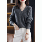 New Women's V Neck Loose Knit Sweater
