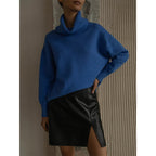 Solid Color Turtleneck Sweater - Warm & Comfortable