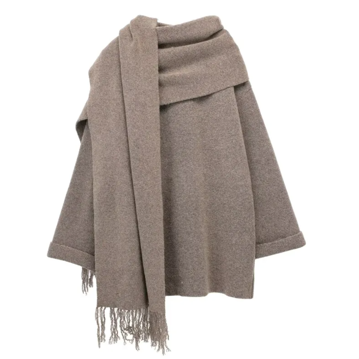 Cozy Knitted Scarf Cape Coat