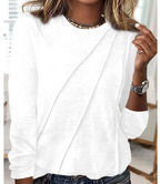 Solid Color Long Sleeve Pullover Top | Streetwear