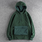 Men's Heavy Double Polar Fleece Half-Neck Hoodie | Streetwear