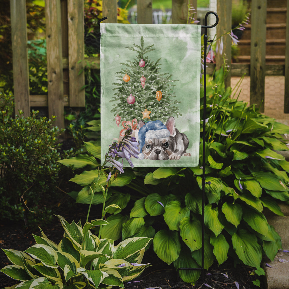 French Bulldog Black #1 Christmas Presents and Tree Garden Flag