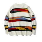 Men's Contrast Color Striped Knitted Sweater