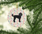 Labradoodle Merry Christmas Ceramic Ornament
