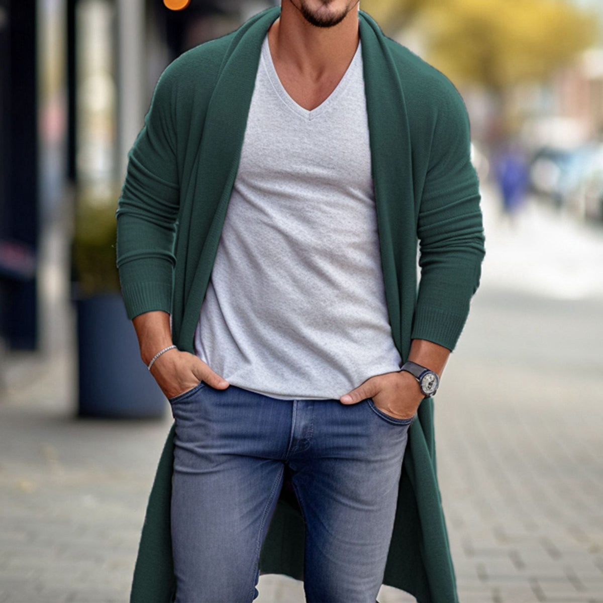 Men's Oversized Long Wool Coat