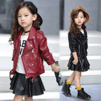 Solid Color Leather Jacket with Belt
