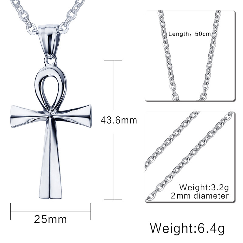 Gold and Steel Ankh Pendant