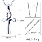 Gold and Steel Ankh Pendant