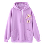Fleece-lined Thick Loose Mid-length Bear Sweater