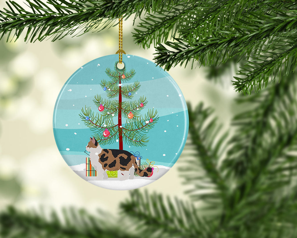 Ragamuffin Cat Christmas Ceramic Ornament